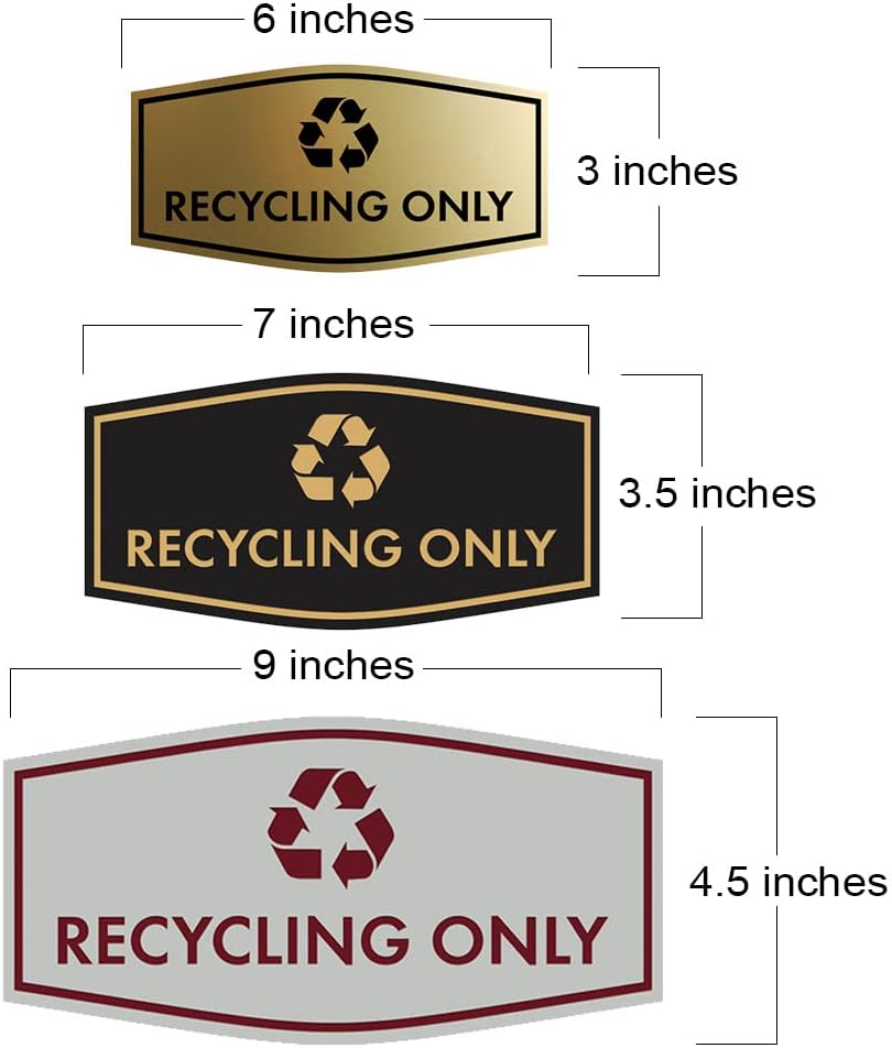 Fancy Recycling Only Sign (Red) - Large