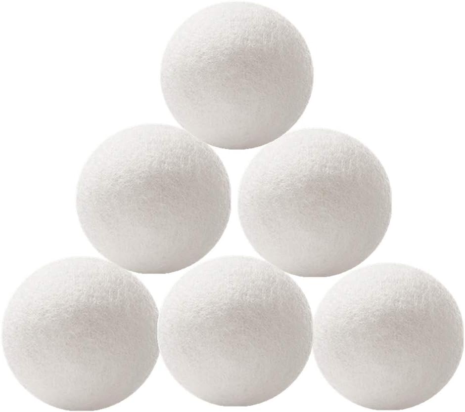 Wool Dryer Balls 6 Pack - XL Premium Reusable Dryer Balls Replace Laundry Drying Natural Fabric