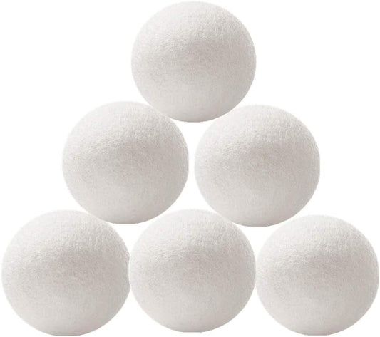 Wool Dryer Balls 6 Pack - XL Premium Reusable Dryer Balls Replace Laundry Drying Natural Fabric