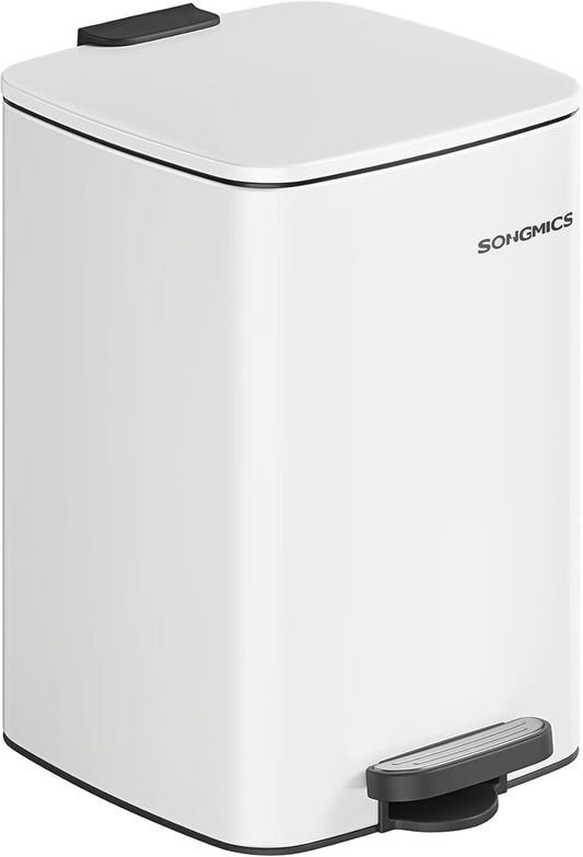 SONGMICS Kitchen Trash Can, 5.2-Gallon (20 L) Trash Bin, Stainless Steel Garbage Can, with Inner