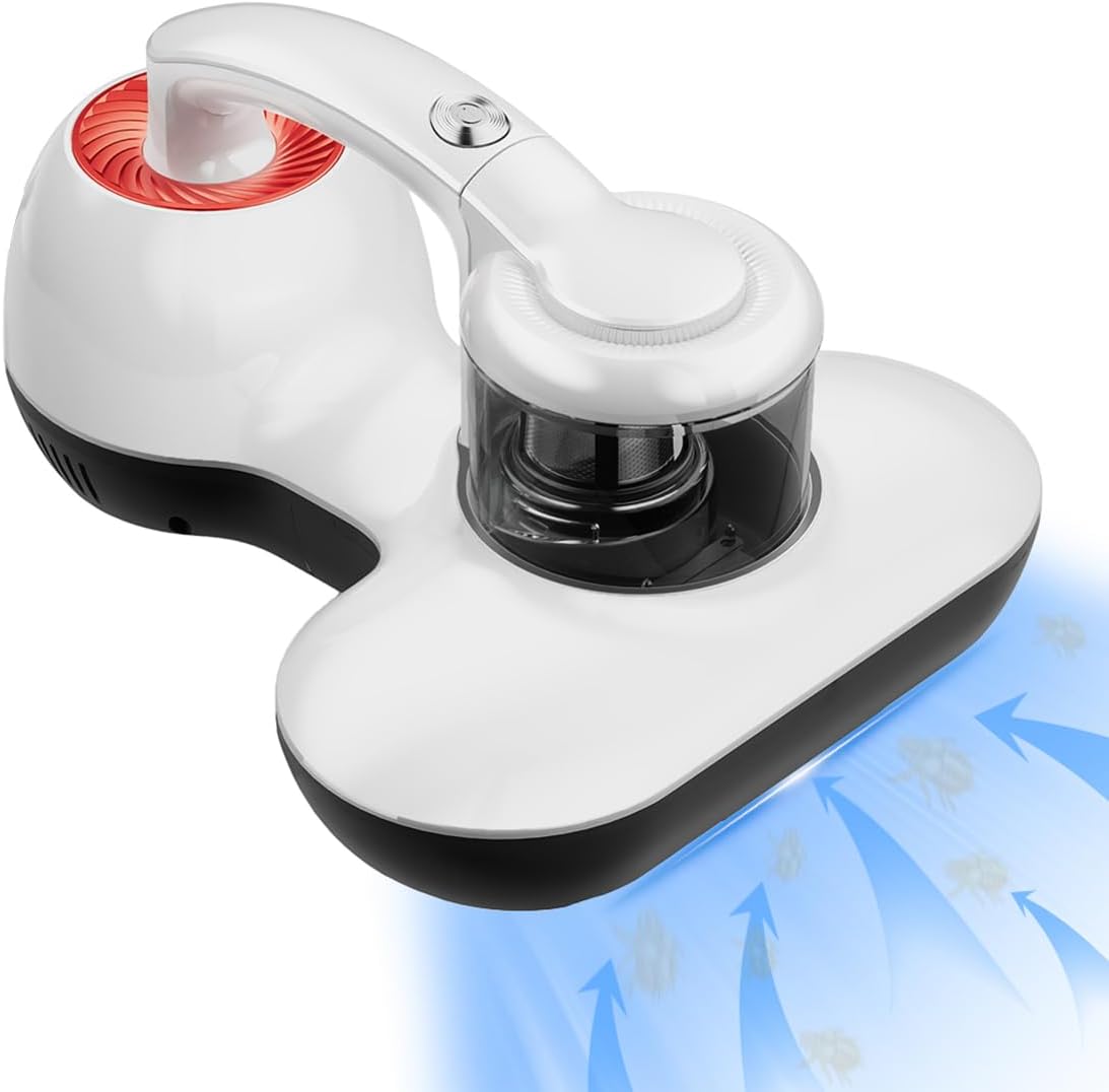 Mattress Vacuum Cleaner, Handheld UV Bed Vacuum Cleaner 16KPa & 12800 Vibrations Per/Min Upgraded