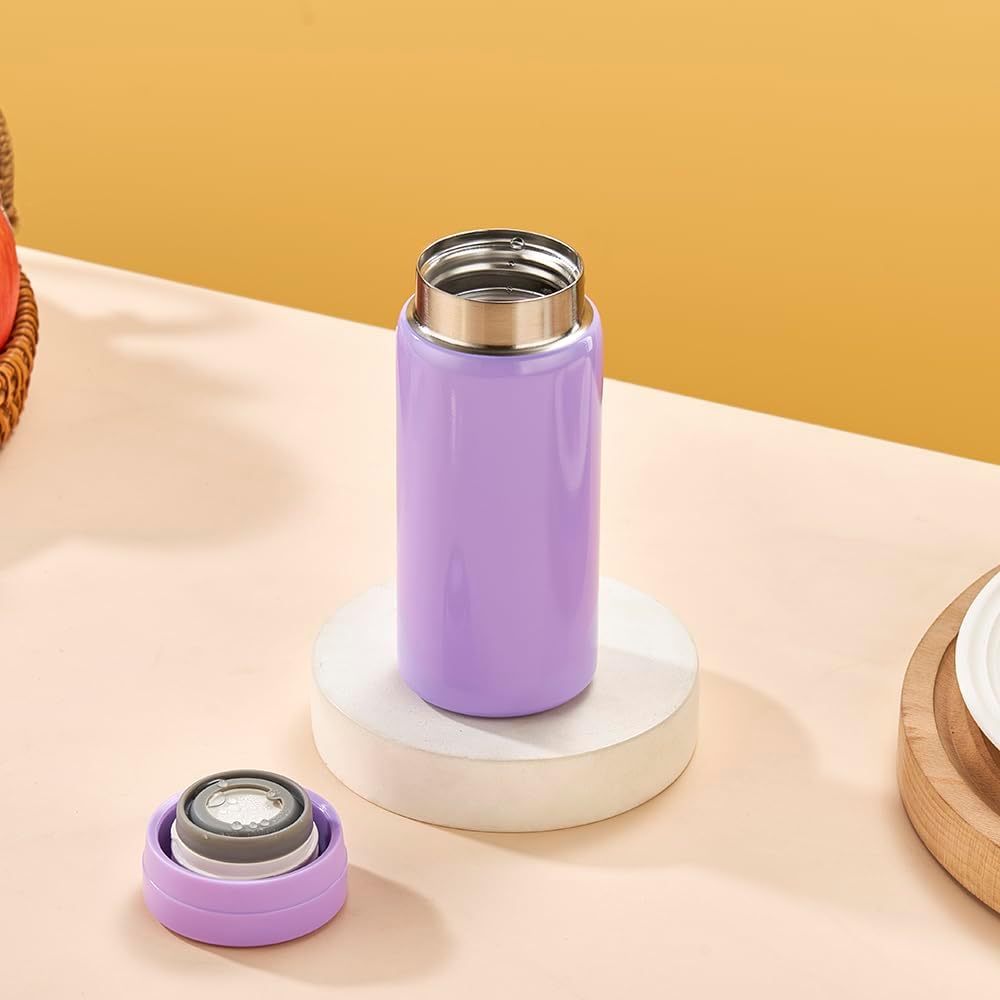Mini Thermos Cute Water Bottle - 7 oz Tiny Insulated Vacuum 18/10 Stainless Steel Small Flask