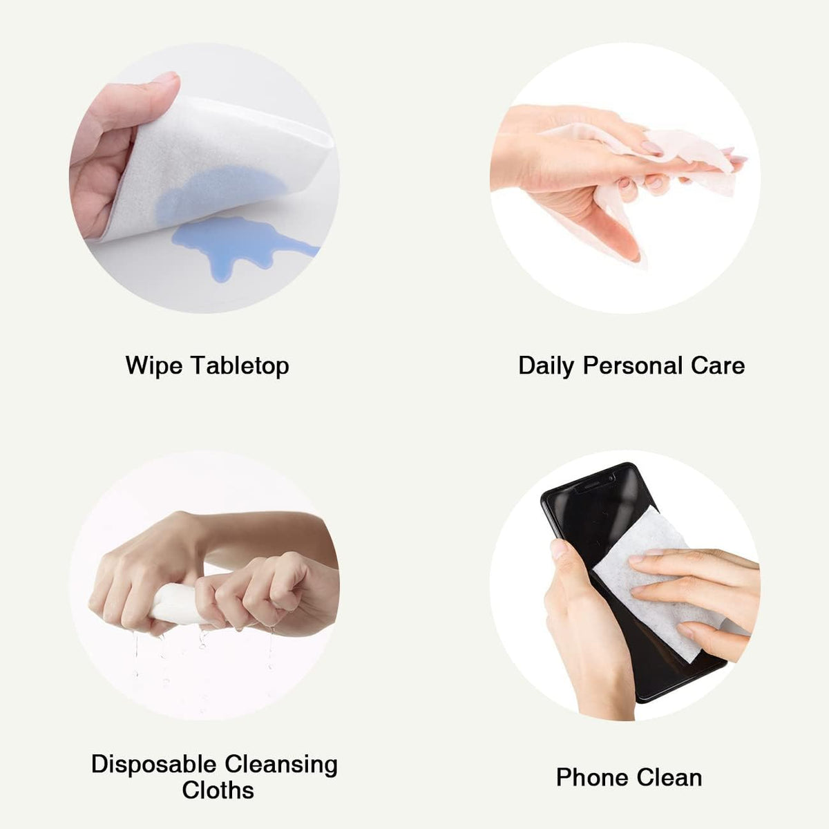Saraflora 100% Cotton Facial Tissue Soft Dry Wipe 6 Pack, Use for Sensitive Skin Disposable Face