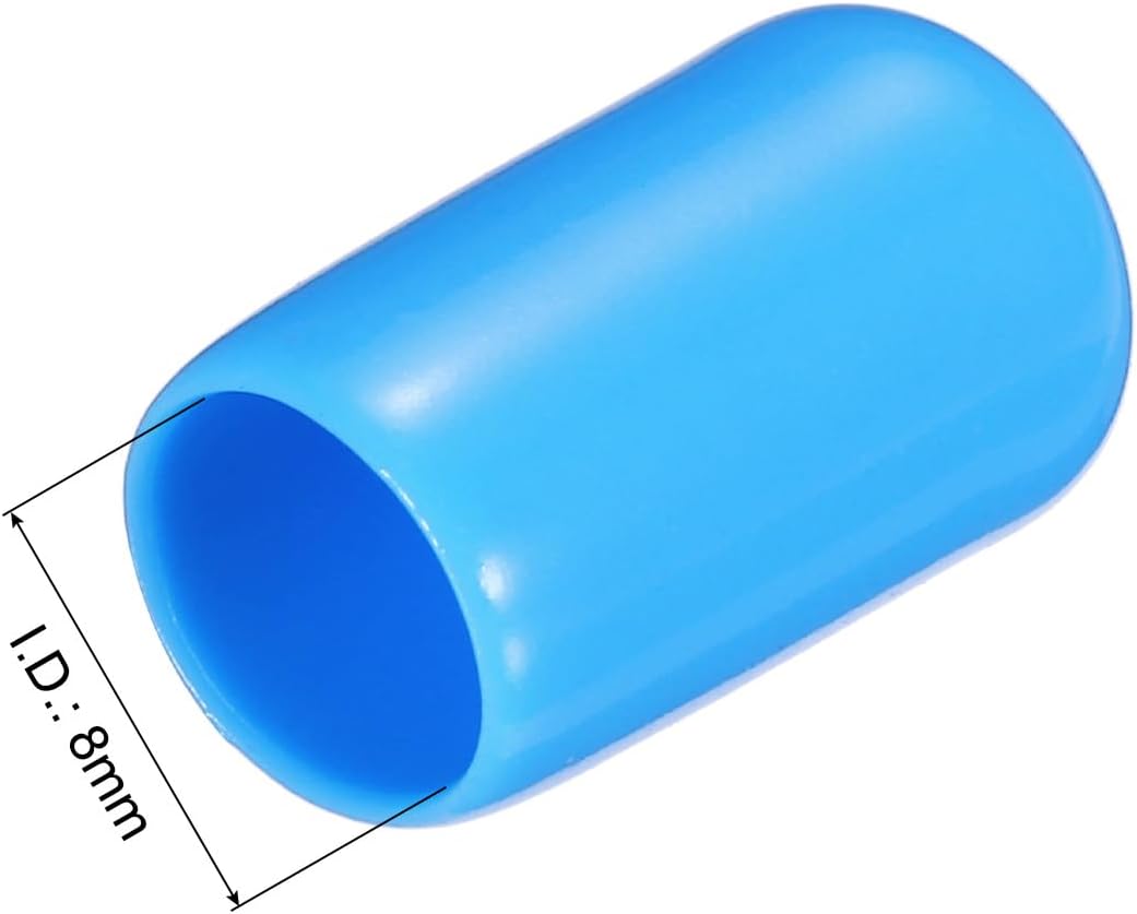 uxcell 20pcs Rubber End Caps 8mm(5/16") ID Vinyl PVC Round Tube Bolt Cap Cover Screw Thread