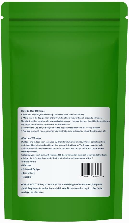 Outdoor Trash Can Cover Biodegradable Odor Eliminating Bag with Elastic Band Lemon Scented Durable