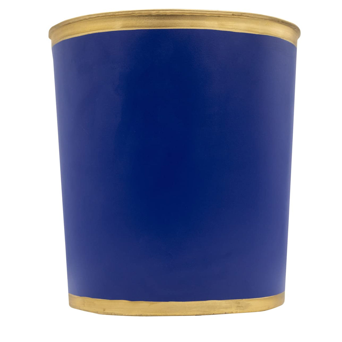 Jaye's Studio Decorative Waste Basket for Bathroom Trash Can Wastebasket, Oval Metal Trash Bin for