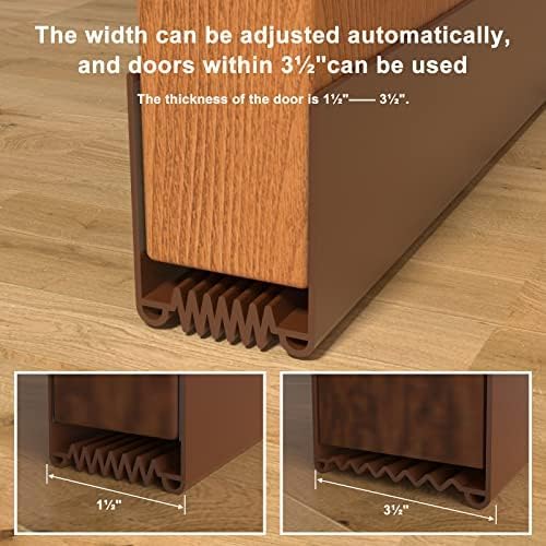 Door Draft Stopper, 39” Length Cuttable Weather Stripping Door Seal, Strong Adhesive Door Sweep for