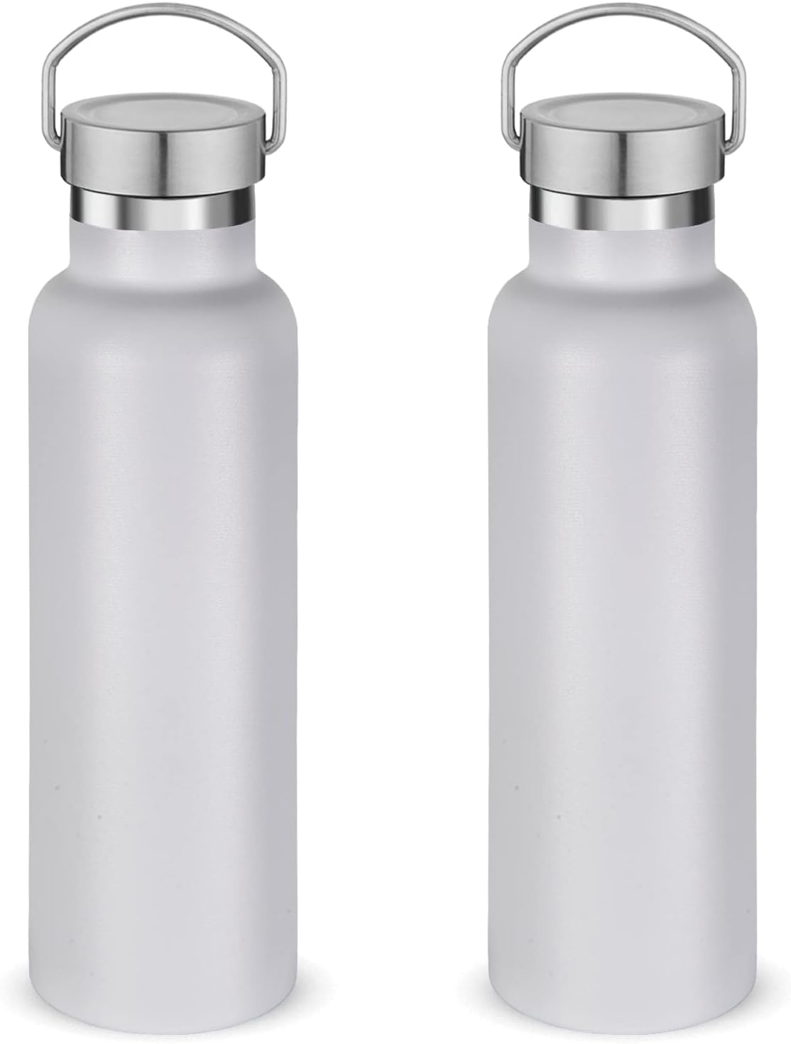 Neihepal 20 oz Insulated Water Bottles Bulk 2 Pack,Stainless Steel Double Wall Sport Bottle with