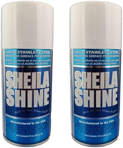 Sheila Shine 2 x 10 Oz. Stainless Steel Cleaner and Polish Aerosol Spray, Protect Household Kitchen