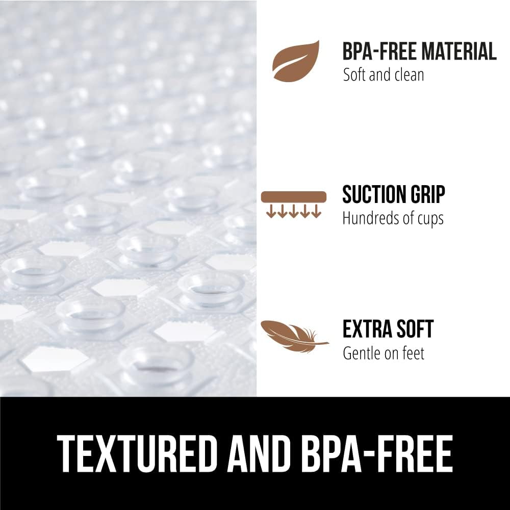 GORILLA GRIP Patented Square Shower Stall Mat, Small Bathtub Floor Mats for Stand Up Showers