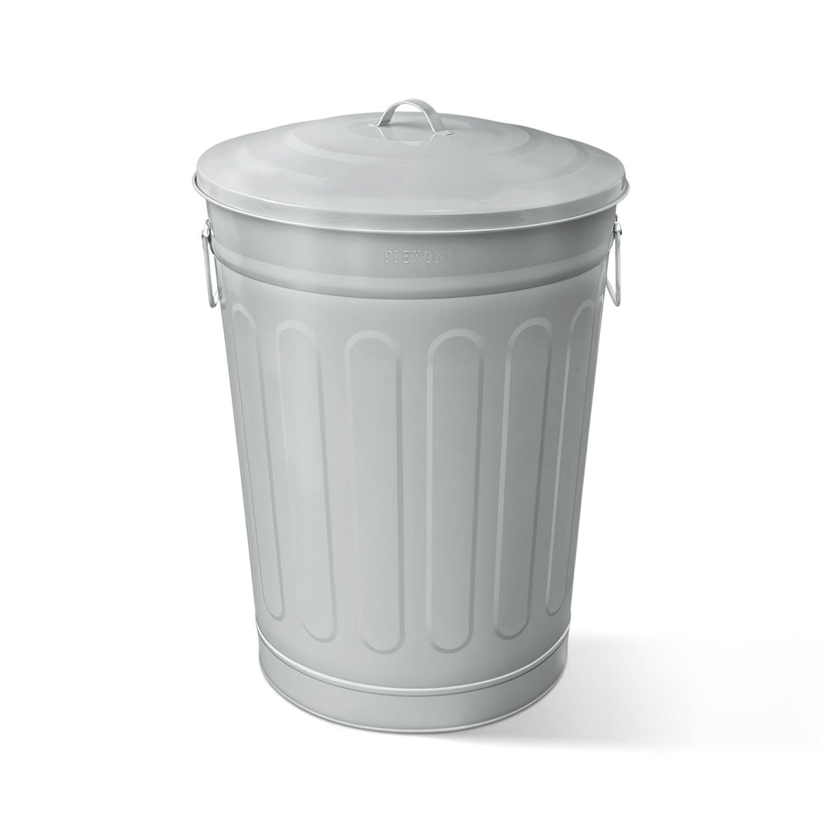 Plexon Round Trash Can 13 Gallon, Vintage Metal Outdoor Trash Can with Lid, Retro Farmhouse Garbage