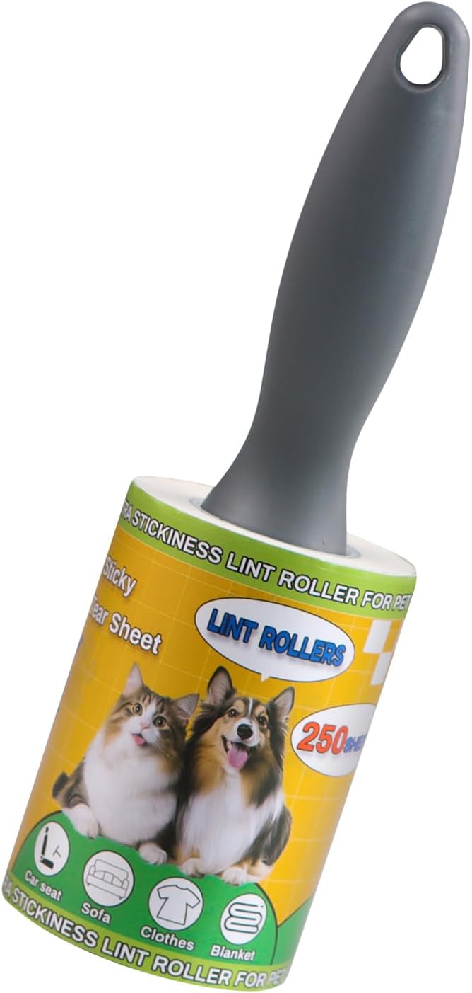 Extra Sticky Lint Rollers for Pet Hair, 250 Sheets, Lint Remover for Dog Cat Hair Removal, Animal