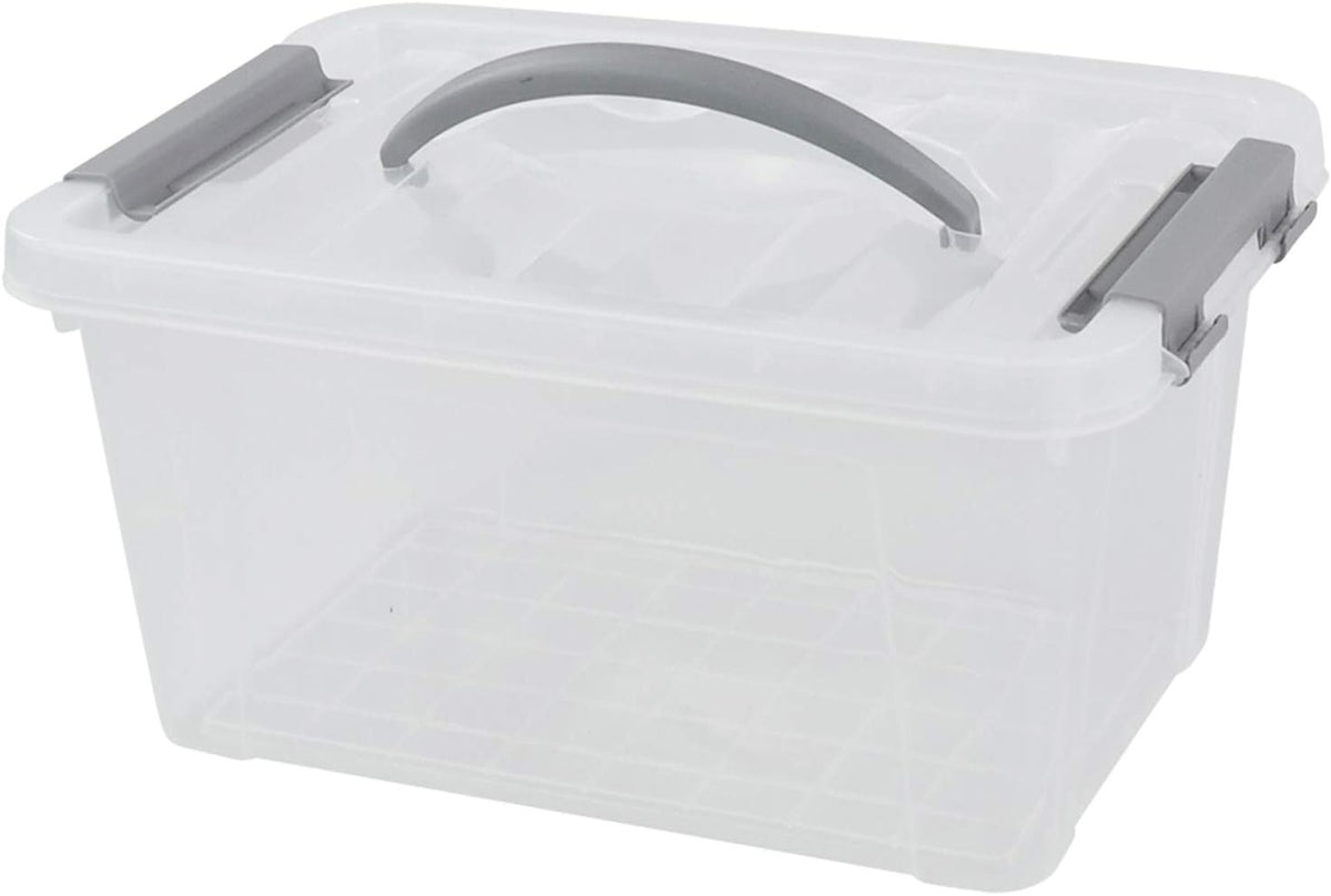 6-Pack 6 L Plastic Storage Containers Latch Storage Box with Lids