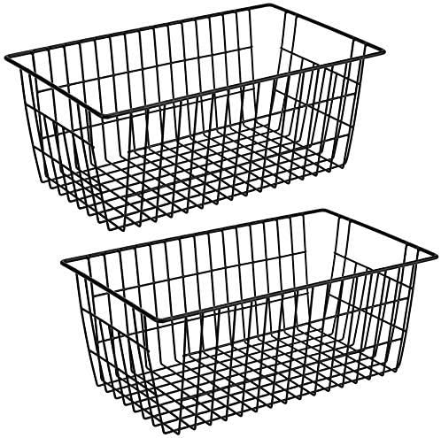 SANNO Freezer Baskets Wire Storage Baskets Closet Baskets Bin Farmhouse Organizer Storage Bins