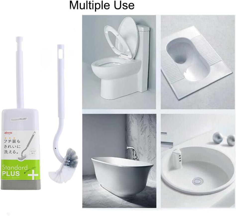 Marbarsse Bathroom Toilet Bowl Brush and Holder, Curved Design Toilet Brush for Deep Cleaning Under