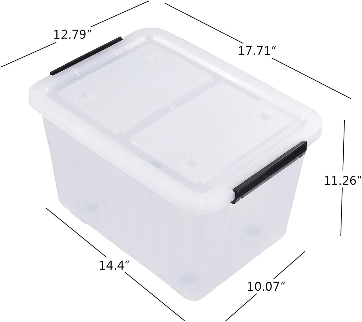 4 Packs 30 L Stackable Plastic Storage Bins with Lids and Wheels, Latching Clear Storage Container