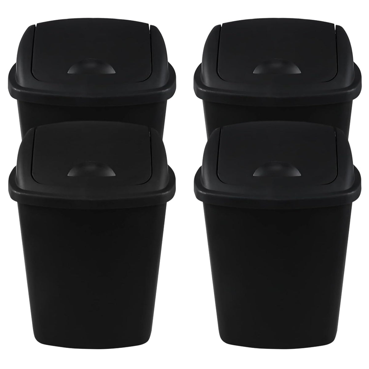 Zopnny 8 Gallon Plastic Swing Top Garag Bin, Lidded Wastebasket Trash Can for Kitchen or Workspace