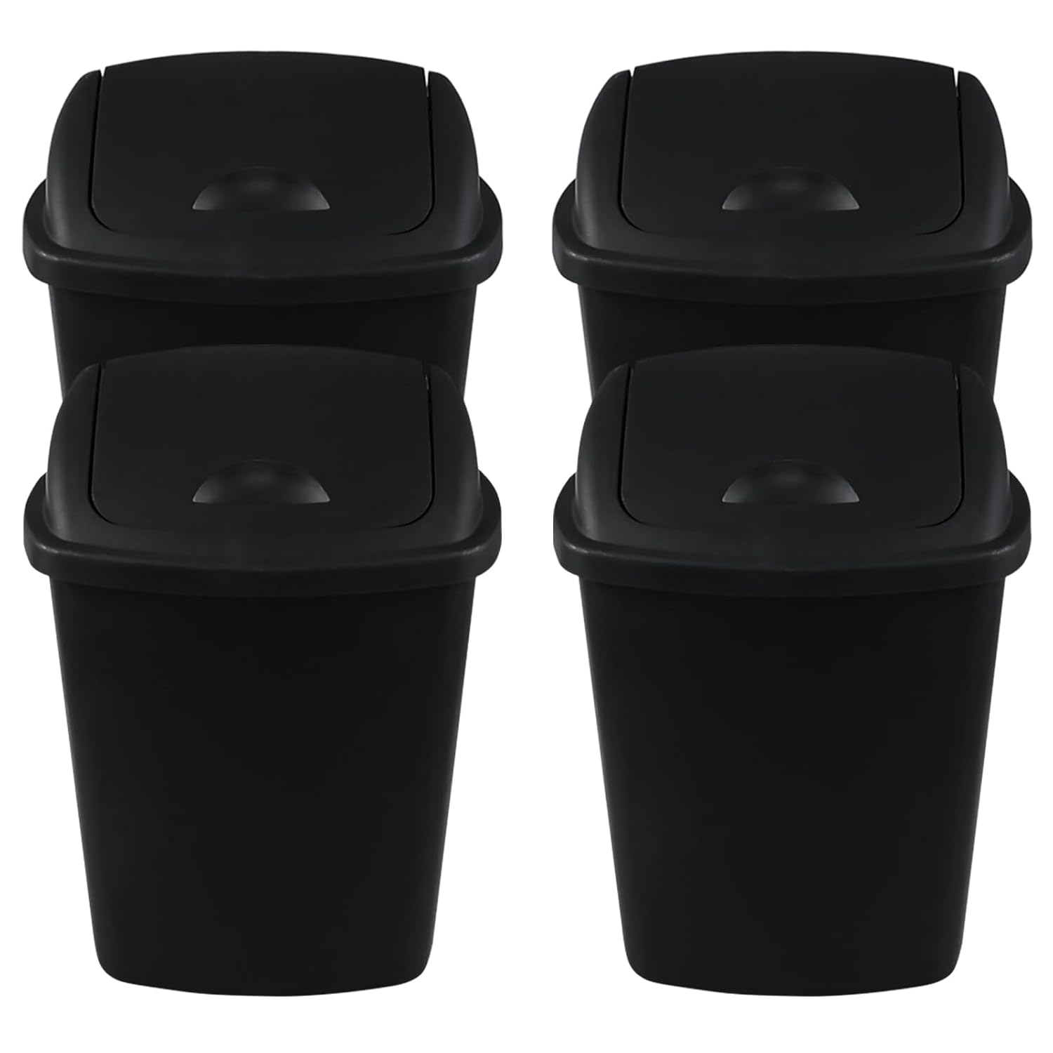 Zopnny 8 Gallon Plastic Swing Top Garag Bin, Lidded Wastebasket Trash Can for Kitchen or Workspace