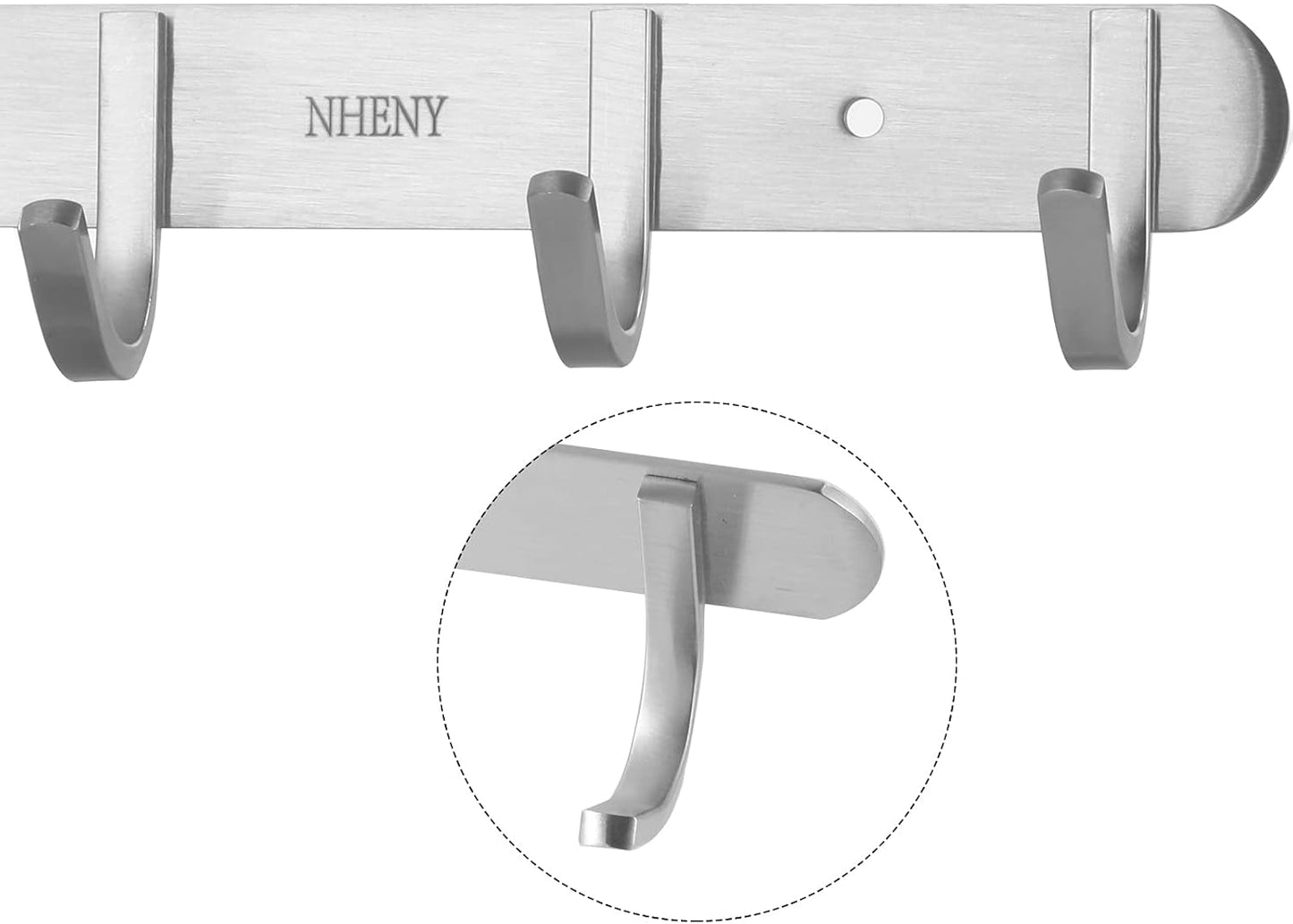 Coat Hook Rack Hanger –Towel Hook Rail with 5 Hooks 13-Inch Wall Mounted for Bedroom, Bathroom
