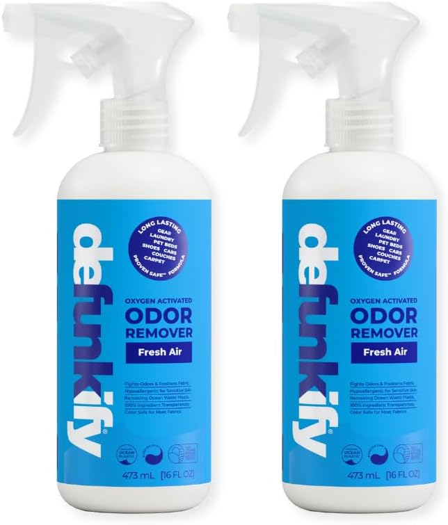 Odor Remover Spray, 16oz (2-Pack). 'Fresh Air' Essential Oil Odor Eliminator for Strong Odors on