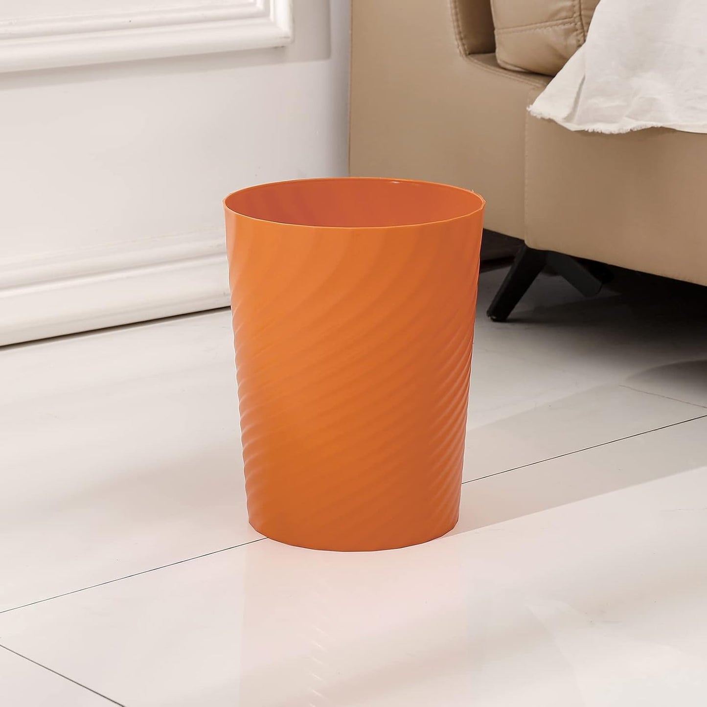 UUJOLY Plastic Trash Can Wastebasket, Garbage Container Basket for Bathrooms, Kitchens, Offices
