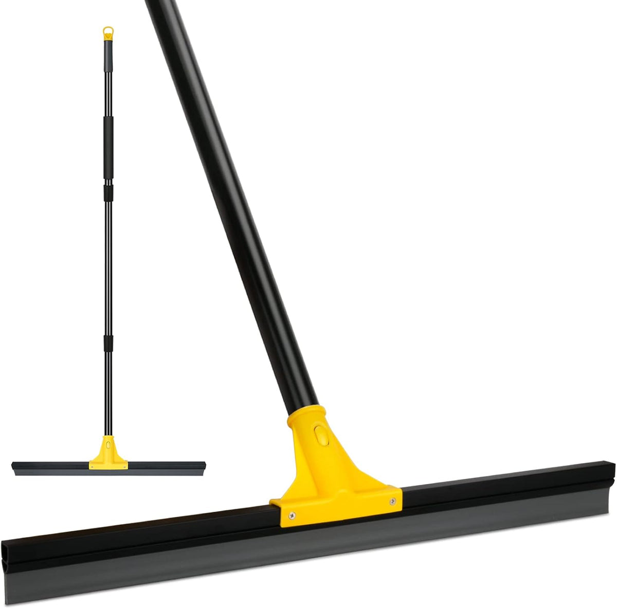 Floor Squeegee for Concrete and Tile Cleaning, 24'' Rubber Wiper Broom, Large Heavy Duty Water