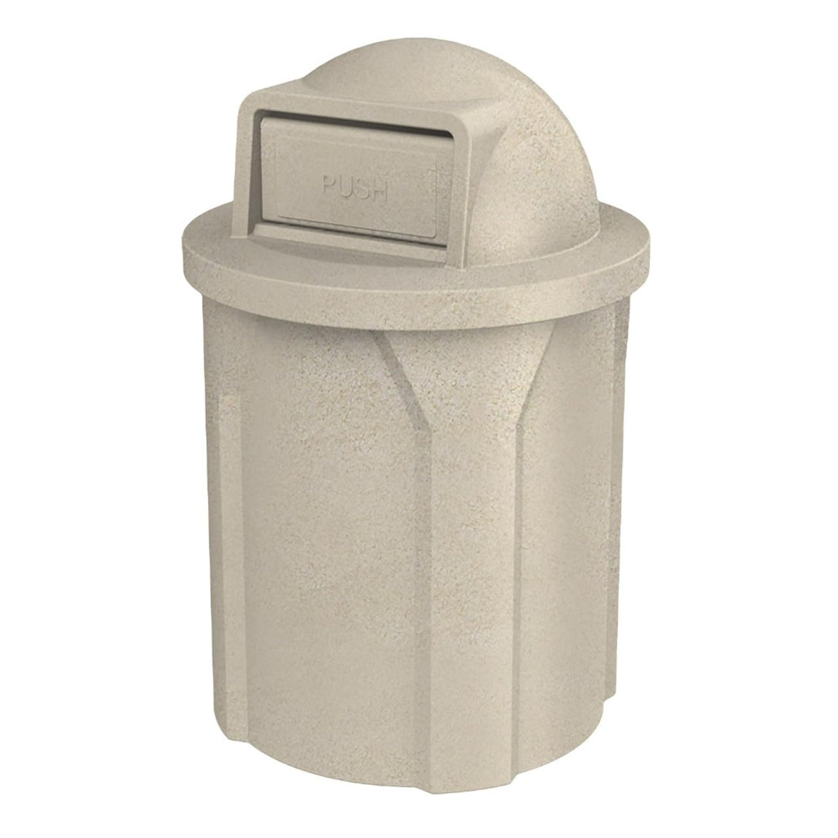 42 Gallon Circle 100% Recycled Plastic Heavy Duty Indoor or Outdoor Commercial Trash Can with Push