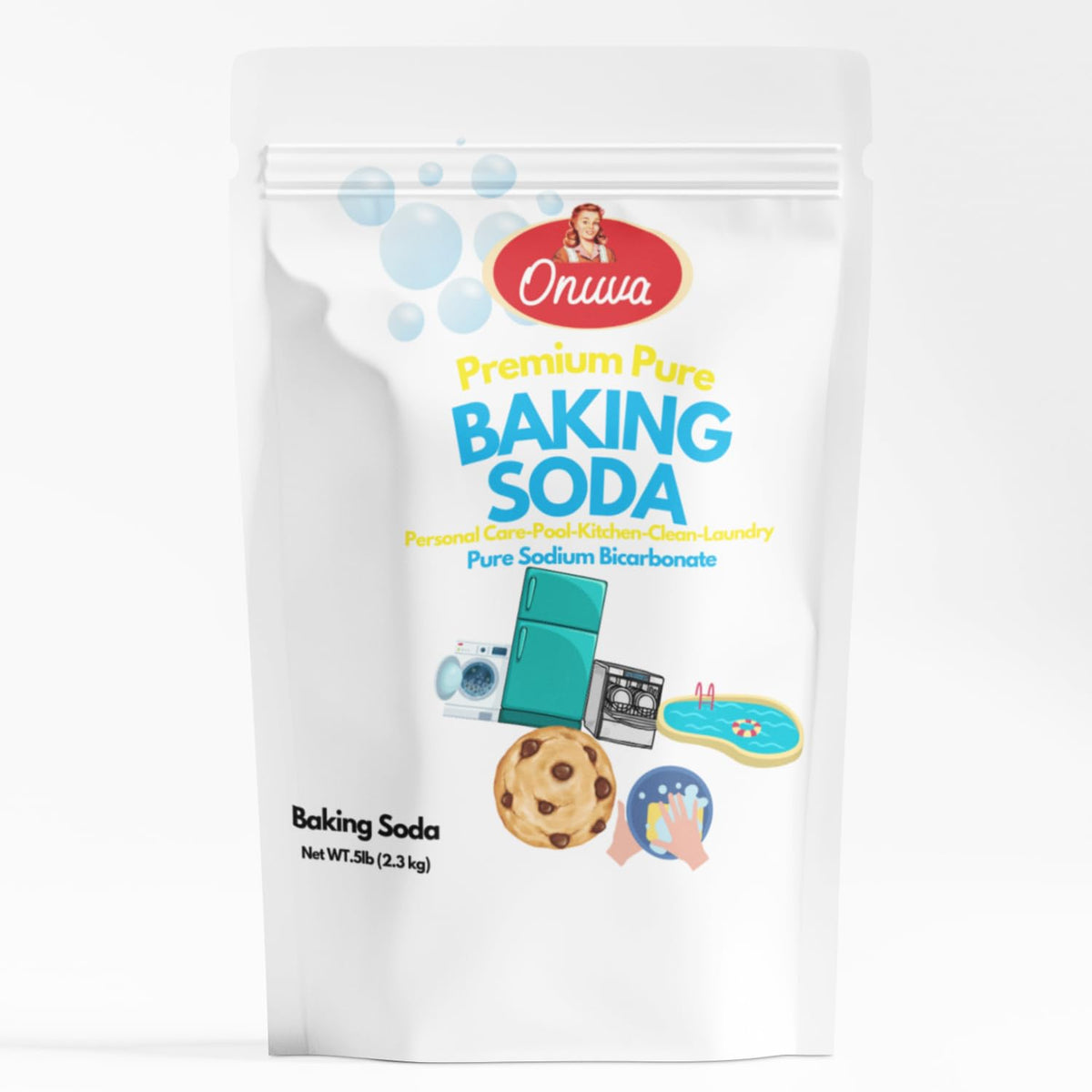 Onuva Naturally Pure Baking Soda – 5 lb (2.27 kg) | Food-Grade | Sodium Bicarbonate | Baking |