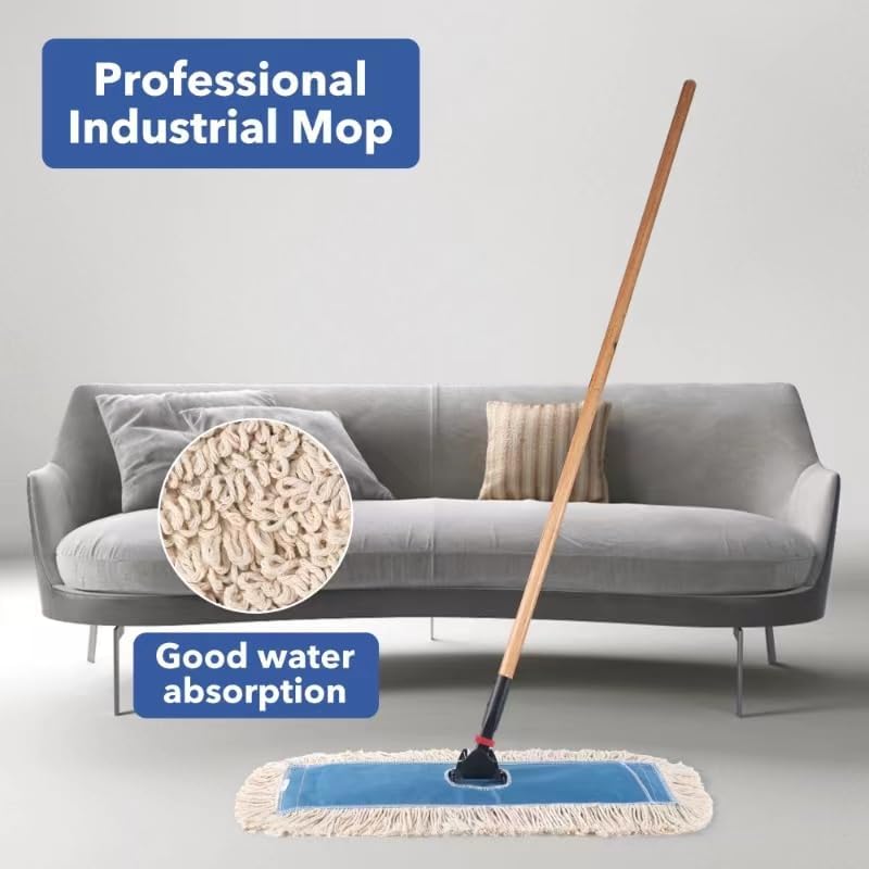 MATTHEW CLEANING 24'' Industrial Strength Cotton Dust Mop Refill Washable Replacement Heads For