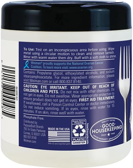 Weiman Jewelry Polish Cleaner, Tarnish Remover Wipes - 20 Count - Use on Silver Jewelry Antique