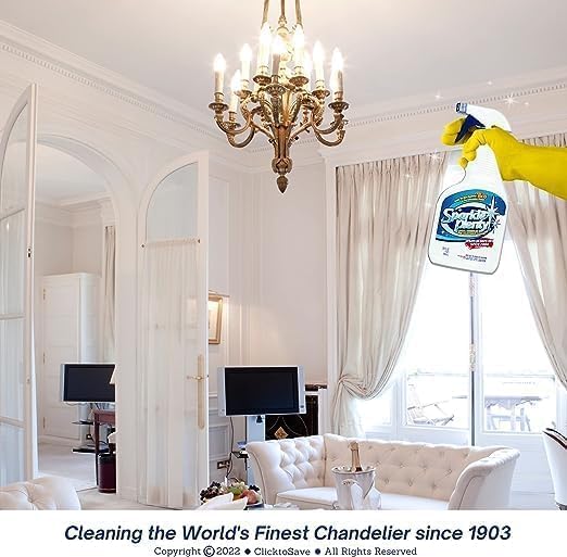 Sparkle Plenty Chandelier Cleaner Drip Dry Spray No Wipe - Dust Remover & Streak Free Glass Cleaner
