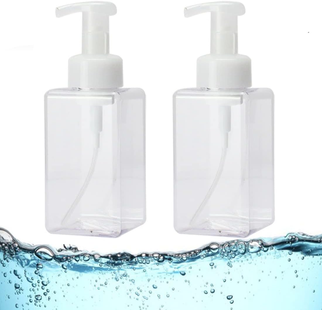 Foaming Soap Dispenser, 450ml(16oz) Refillable Modern Square Pump Bottle for Shampoo, Body Wash