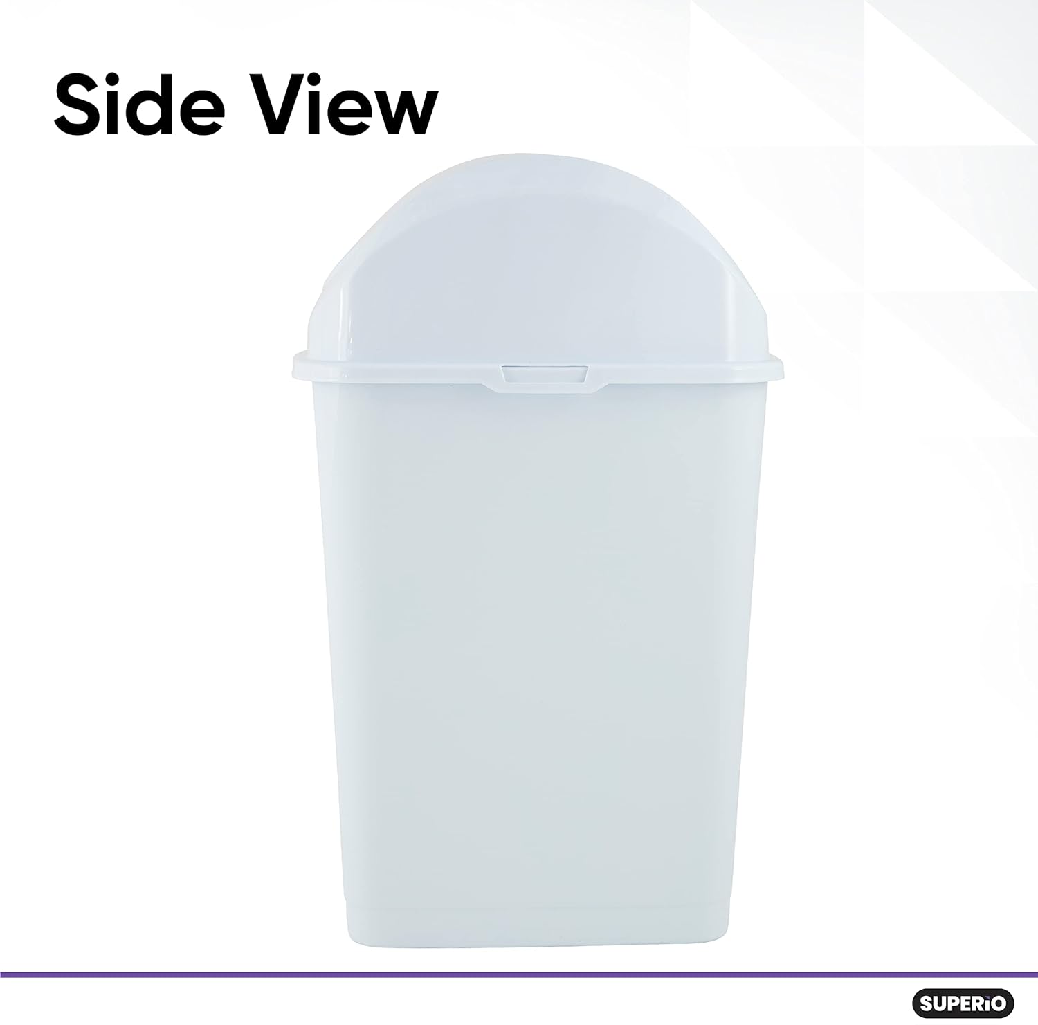 Superio Medium Trash Can with Lid 4.5 Gallon Plastic Swing Top Garbage Can Slim Waste Bin for Under