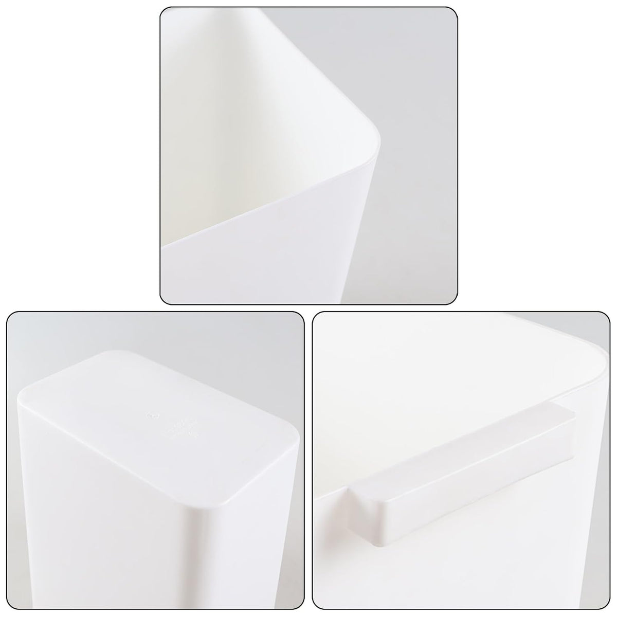 4.5 Gallon Plastic Wastebasket, Set of 3 Durable Open Top Garbage Can, Slim Trash Container Bin