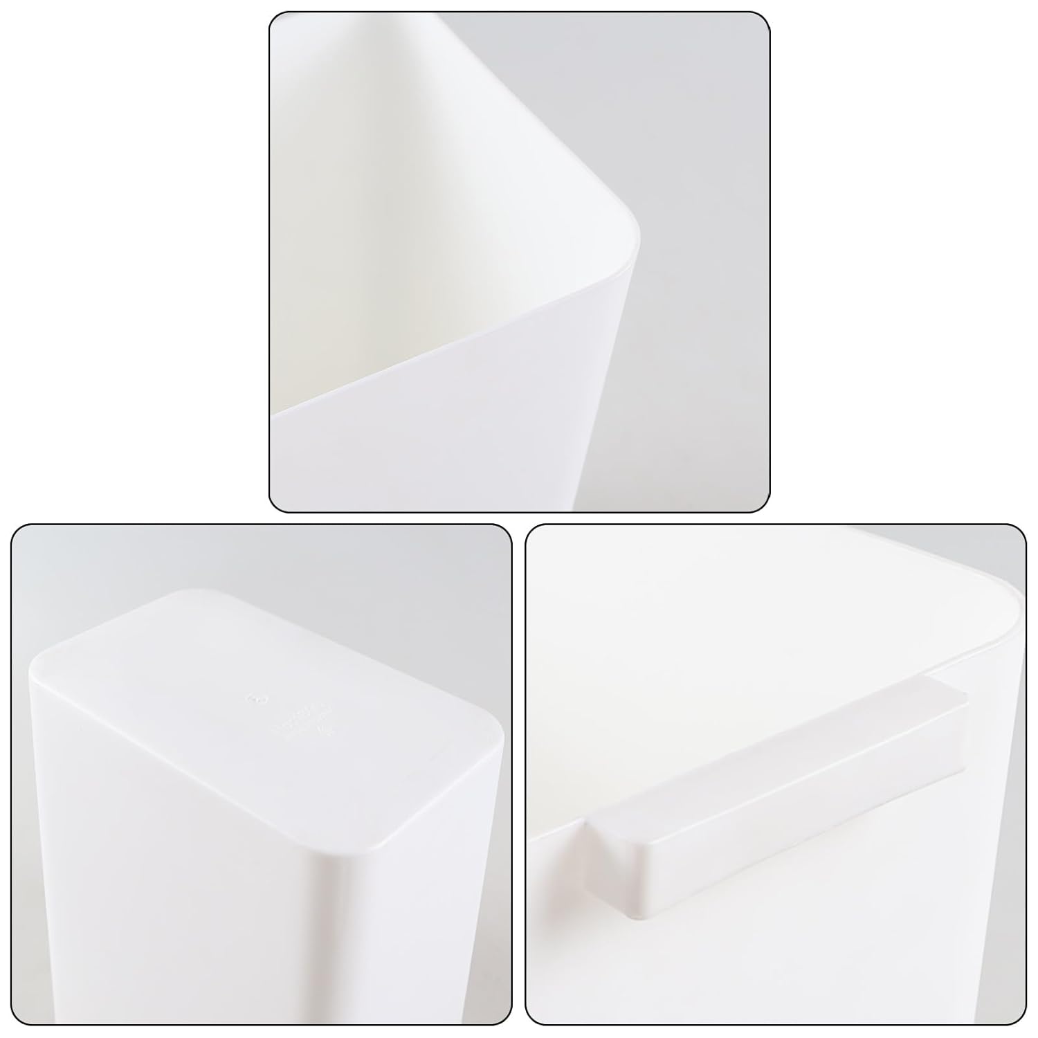 4.5 Gallon Plastic Wastebasket, Set of 3 Durable Open Top Garbage Can, Slim Trash Container Bin