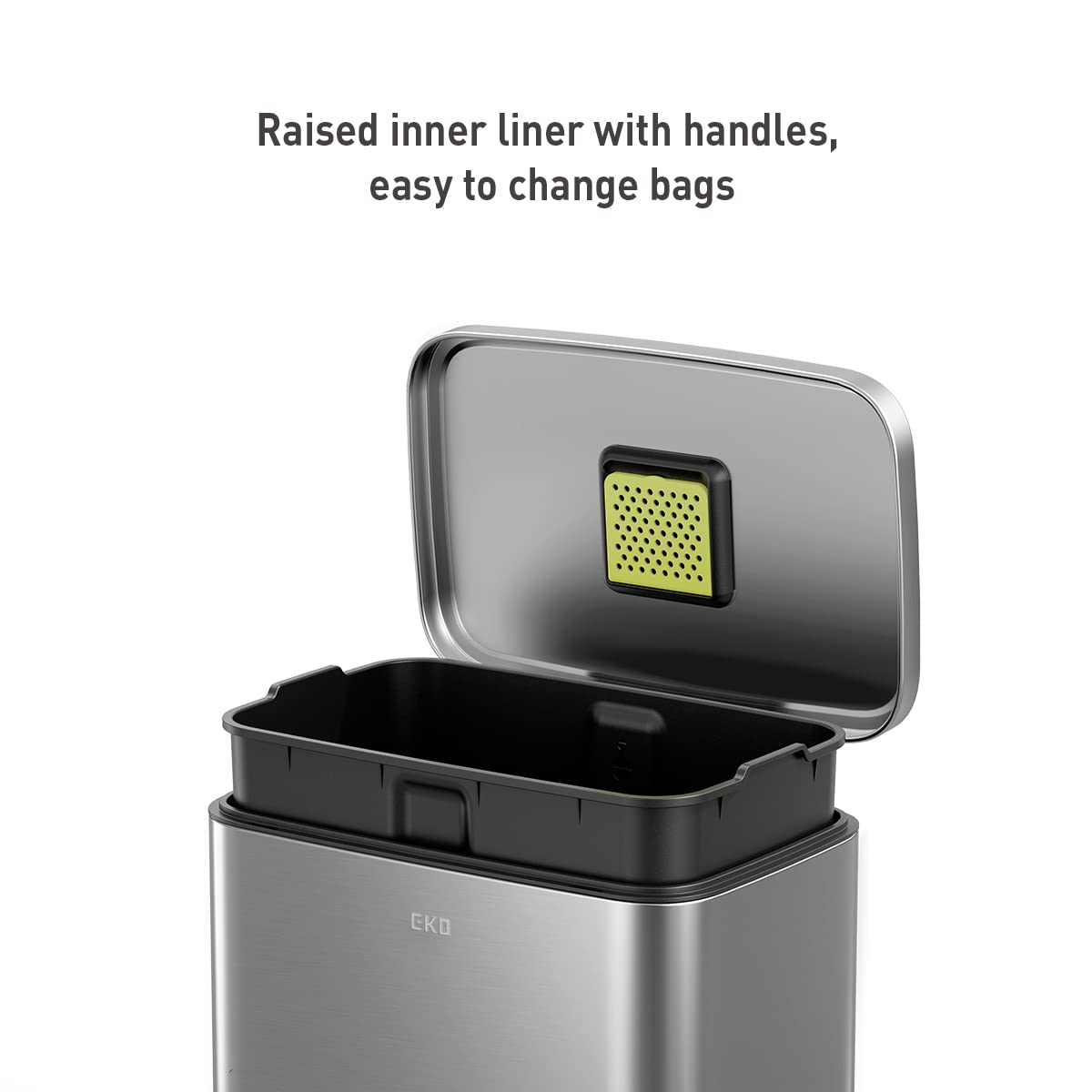 EKO Madison Matte Stainless 50 Liter/13.2 Gallon Step Trash Can w/Inner Liner - Fingerprint