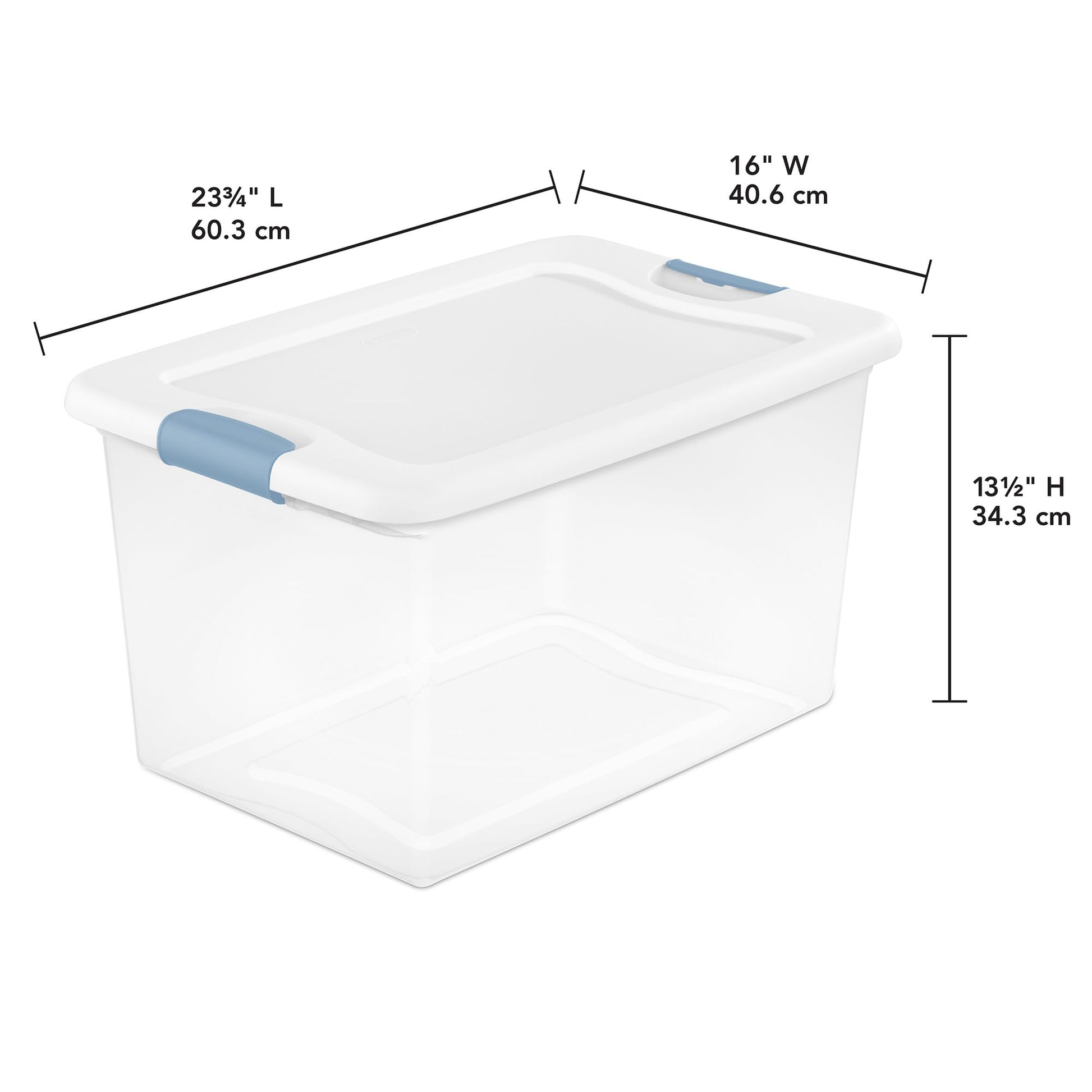 Sterilite Latching Box with Lids for Home and Office, 64 Quart, 4-Pack