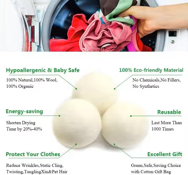 Organic Wool Dryer Balls: Eco-Friendly & Chemical-Free | Our Anti-Entanglement Reusable Balls