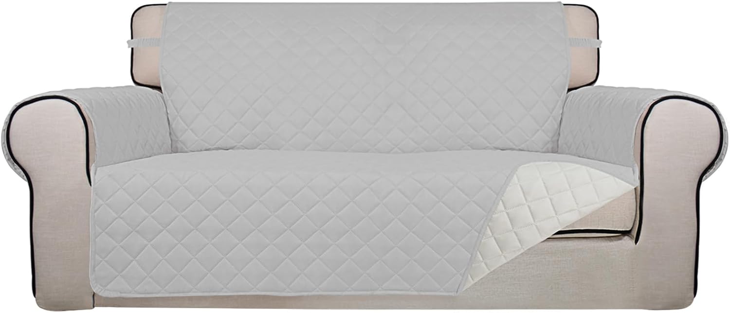 PureFit Reversible Quilted Sofa Cover, Water Resistant Slipcover Furniture Protector, Washable