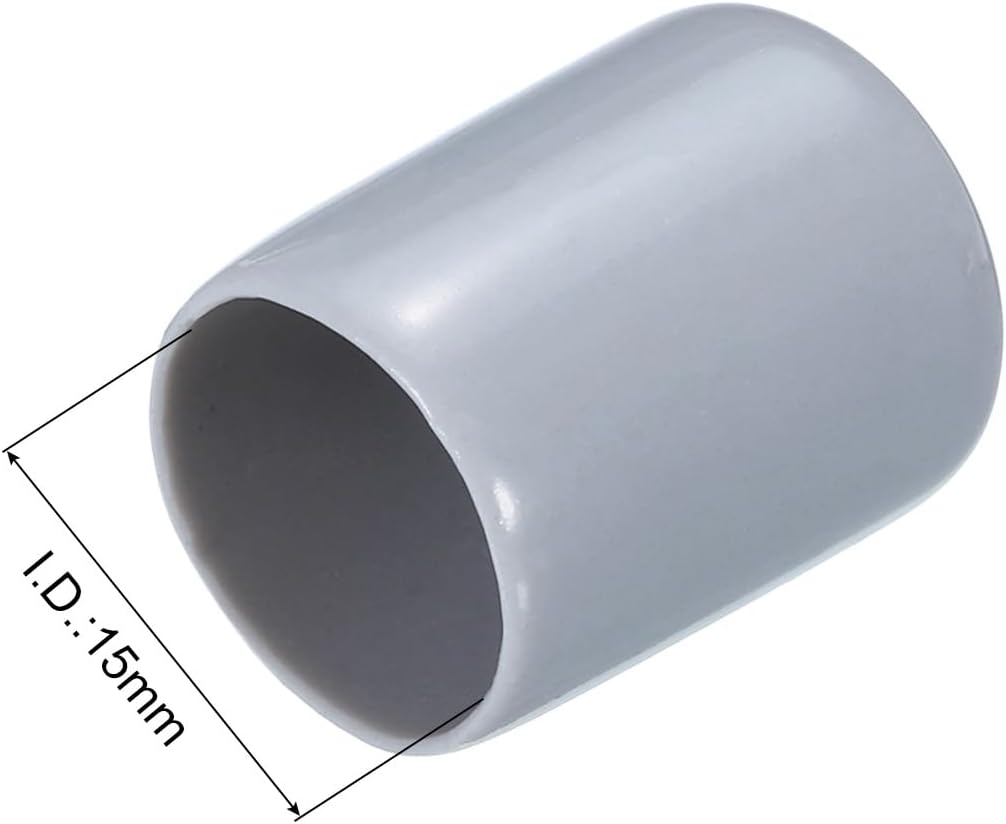 uxcell 20pcs Rubber End Caps 15mm ID Vinyl PVC Round Tube Bolt Cap Cover Screw Thread Protectors