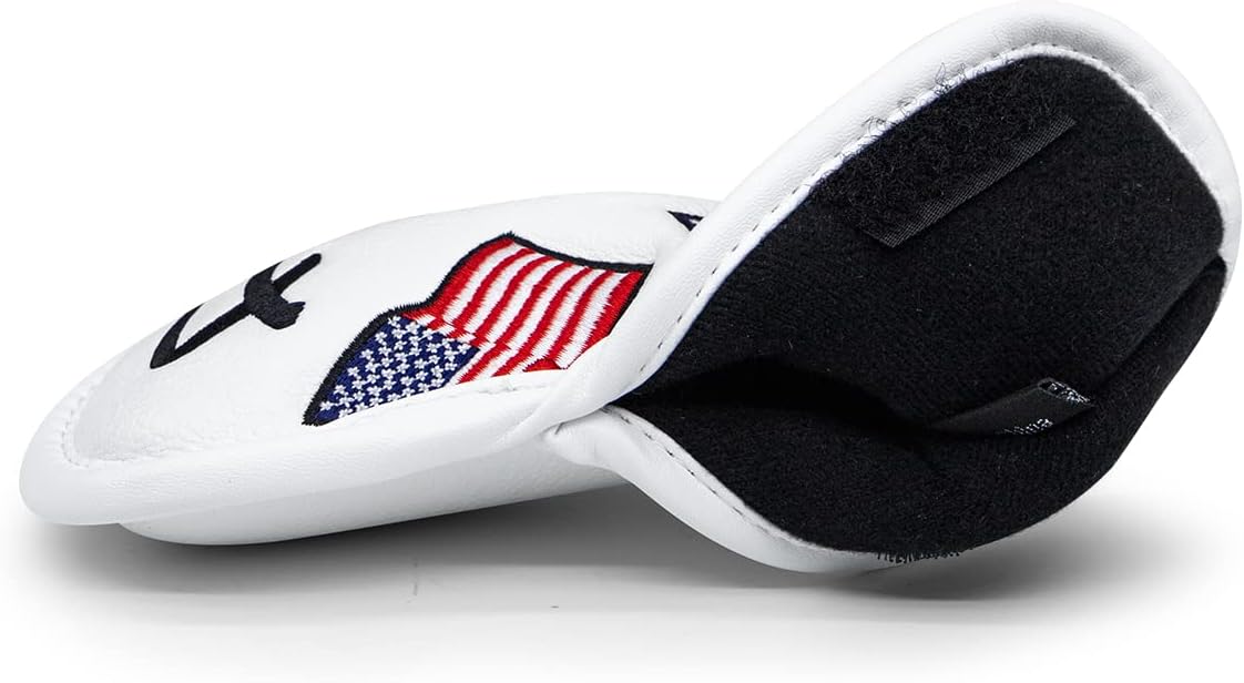 US Flag Golf Iron Covers Headcovers - 10pcs Patriotism Golf Club Covers for Irons - White Synthetic