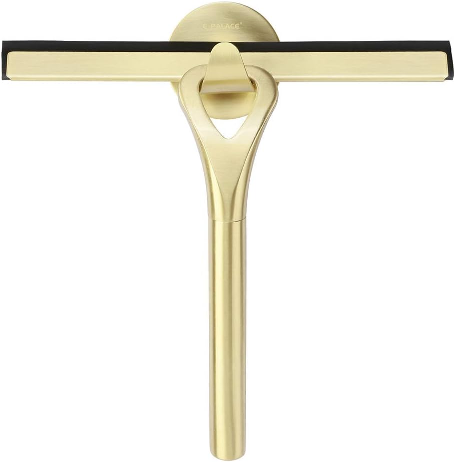 Stainless Steel Shower Squeegees All-Purpose Mirror/Window/Glass Wiper Scraper Golden Shower