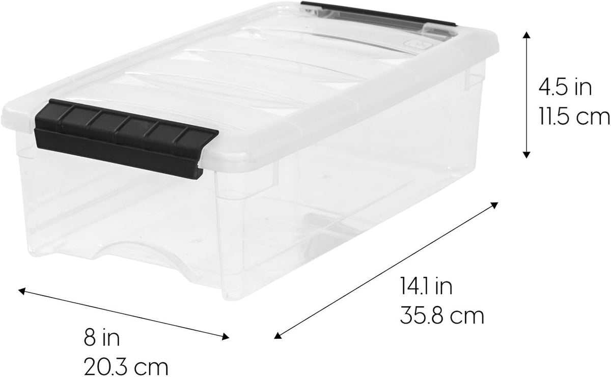 IRIS USA 6 Quart Stackable Plastic Storage Bins with Lids, 3 Pack - BPA-Free, Made in USA
