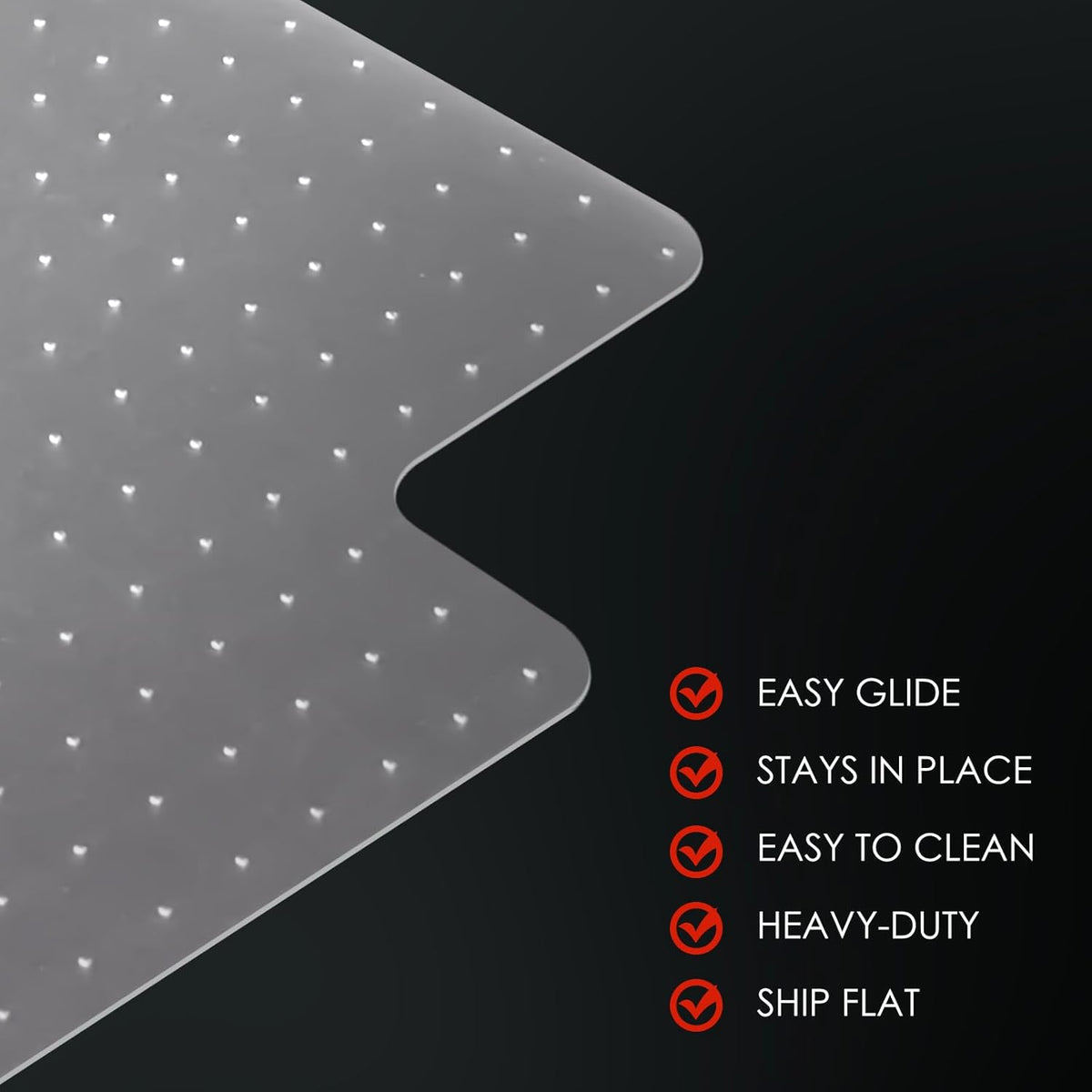 Kuyal Office Chair Mat for Carpet, 2 Pack 36x48 Clear Heavy Duty Computer Chair Mat with Lip, Under