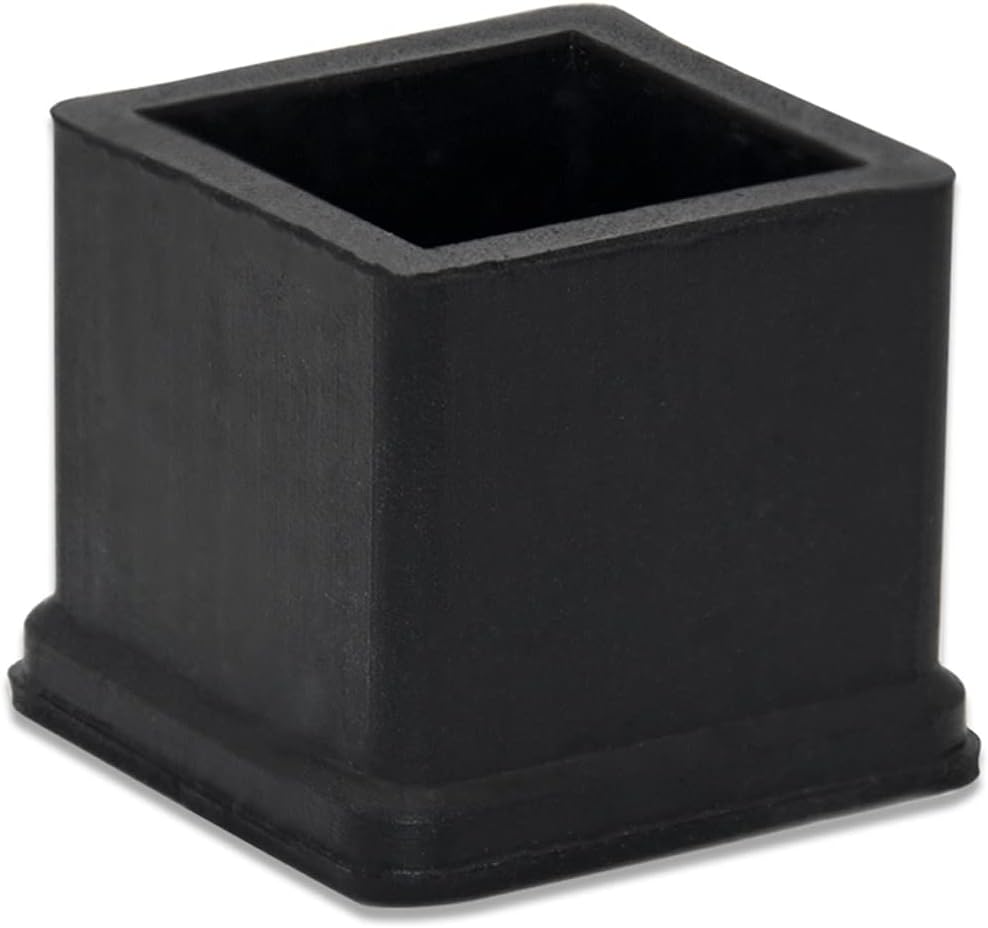 Flyshop Heavy Duty Non-Slip Rubber Leg Tips Floor Protectors Square Chair Leg Caps 25mm x 25mm (1"