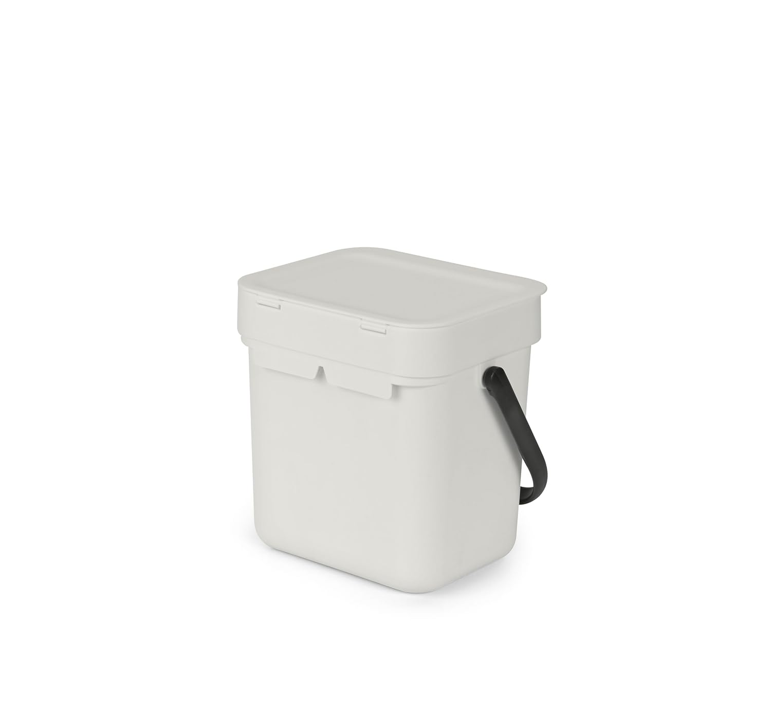 Brabantia Sort & Go Food Trash Can (0.8 Gal/Light Gray) Small Countertop Kitchen Compost Caddy with