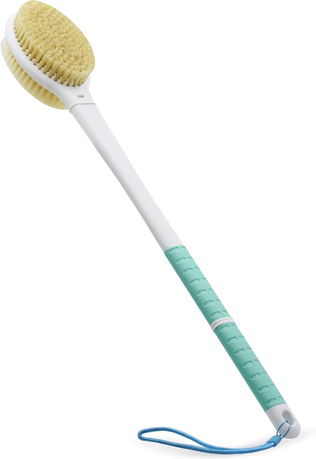 Shower Brush with Soft and Stiff Bristles,Long Handle Dual-Sided Back Scrubber Bath Brush Body