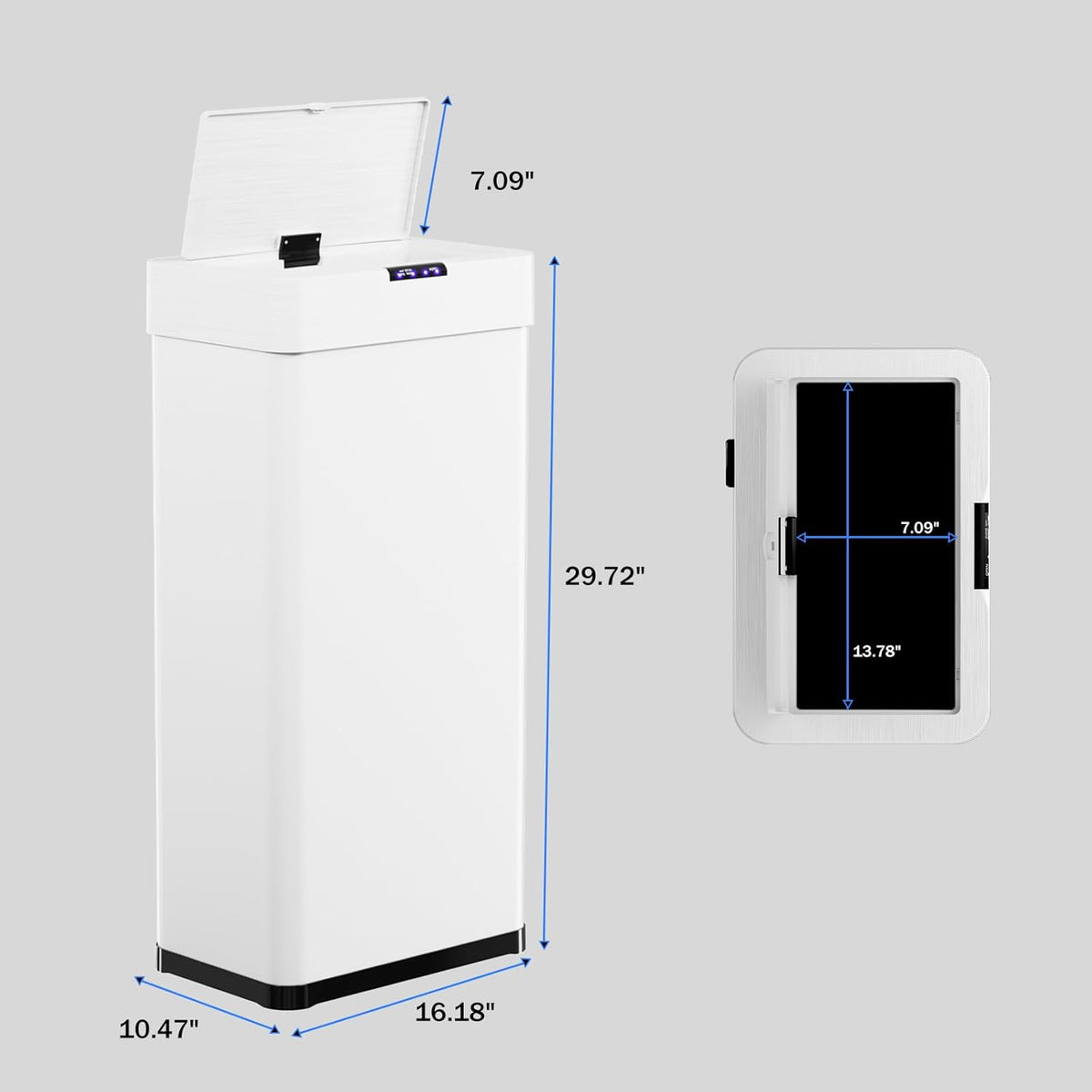 TLSUNNY 18.5 Gallon Motion Sensor Trash Can,Touchless Automatic Garbage Can,Brushed Stainless Steel