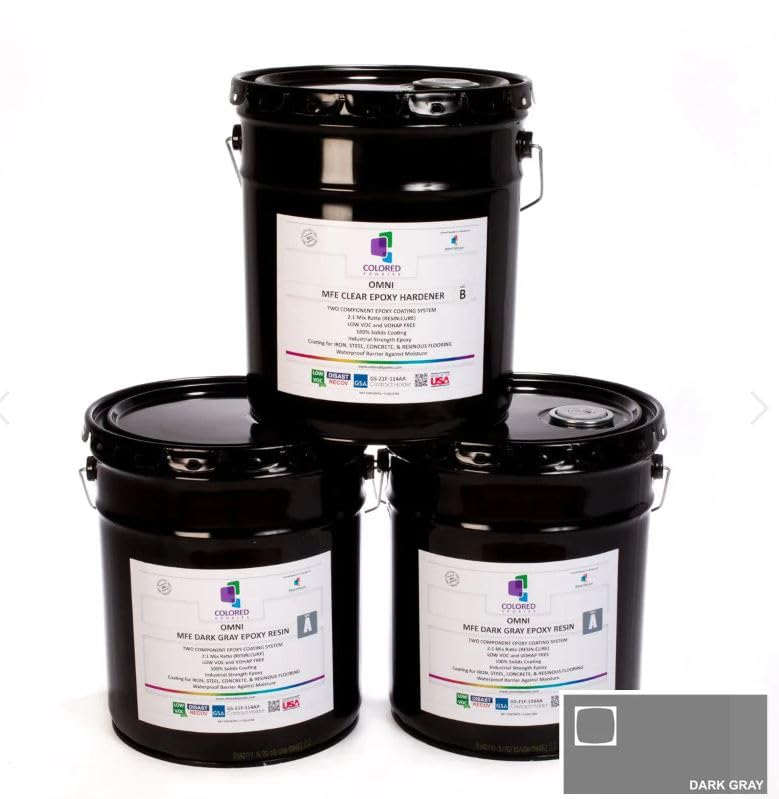colored epoxies Dark Gray Epoxy Resin Coating Made with Beautiful and Vibrant Pigments, 100%