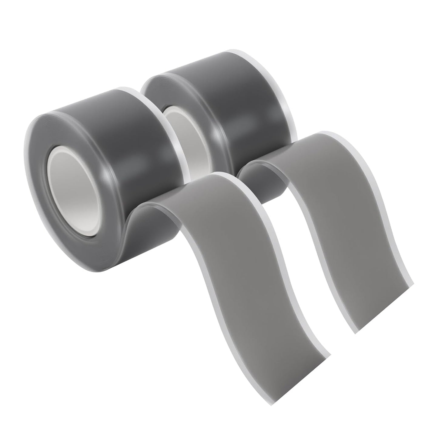 Self Fusing Silicone Tape 2 Rolls 1 in x 10' Grey Waterproof Rescue Tape Rubber Leak Silicone
